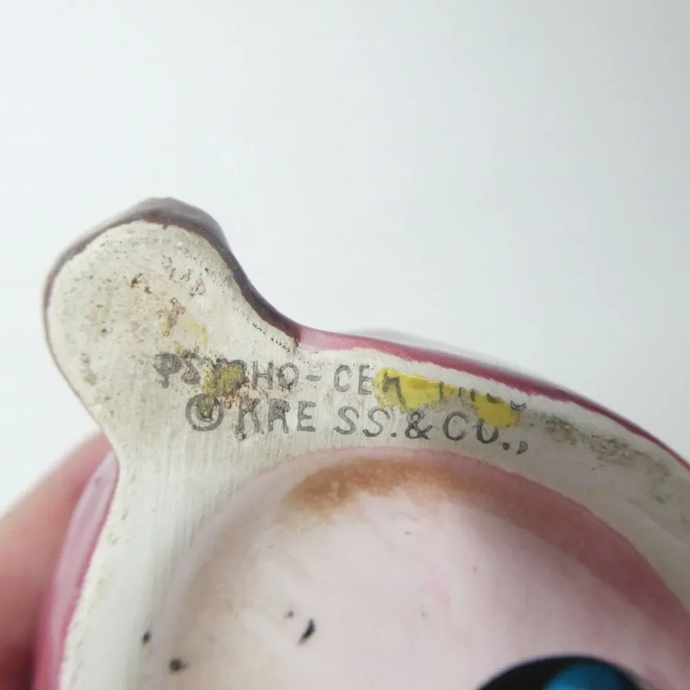 Kreiss Psycho Ceramics Figure Smug Sneering Man w/Jewels Figurine Vintage Japan